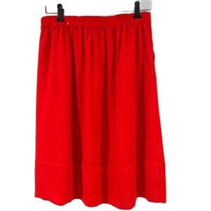 Lila Rose Red-Orange Midi Skirt 4 Lined Full Pull On